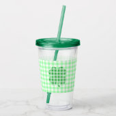 Gingham Klaver Acryl Drinkbeker (Achterkant)