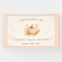 Gingham Kleine Pompoen Baby Shower