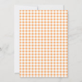 Gingham Kleine Pompoen Baby Shower Uitnodiging (Achterkant)