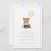 Gingham, kleine teddybeer verjaardag kaart (Voorkant)