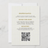 Gingham Konijn Bos Baby Shower Kaart (Achterkant)