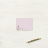 gingham konijn - roze post-it® notes (Op bureau)