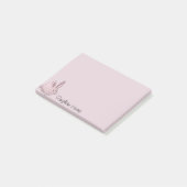 gingham konijn - roze post-it® notes (Schuin)