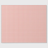 Gingham Koral Wrapping Paper Cadeaupapier (Vlak)