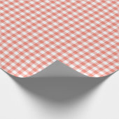Gingham Koral Wrapping Paper Cadeaupapier (Hoek)