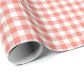 Gingham Koral Wrapping Paper Cadeaupapier (Rol Hoek)