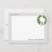 Gingham Krans Thuis voor de Feestdagen Briefkaarte Notitiekaartje (Voorkant)