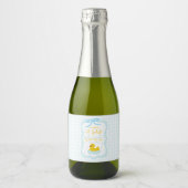Gingham-label met waterdruppels voor dank-je-drank sparkling wijnetiket (Voorkant)
