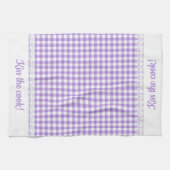 Gingham Lace en naam in het Lavender paars Theedoek (Horizontaal)