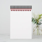 Gingham Ladybug Briefpapier (Staand voorkant)