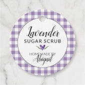 Gingham Lavender Sugar Scrub (met ingrediënten) Bedankjes Labels (Voorkant)