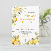 Gingham Lemon main squeeze Bridal shower Kaart (Staand voorkant)