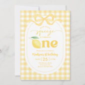 Gingham Lemon Onze belangrijkste squeeze 1e verjaa Kaart (Voorkant)