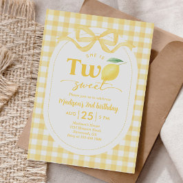 Gingham Lemon thema 2e verjaardag Kaart