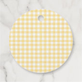 Gingham Lemon Themd 1e verjaardag Bedankjes Labels (Achterkant)