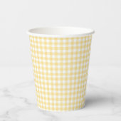 Gingham Lemon Themd 1e verjaardag Papieren Bekers (Achterkant)