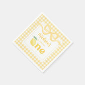 Gingham Lemon Themd 1e verjaardag Servet (Hoek)