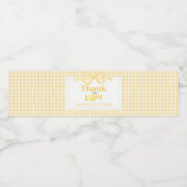 Gingham Lemon Themd 1e verjaardag Waterfles Etiket (Enkel label)
