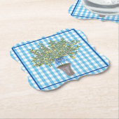 Gingham Lemons Lemon Tree Napkins Kartonnen Onderzetters (Gekanteld)