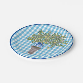 Gingham Lemons Lemon Tree  Papieren Bordje