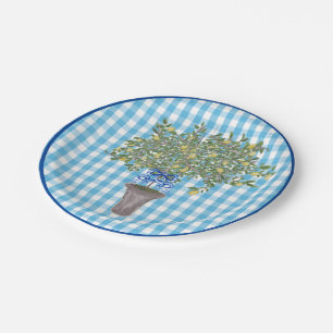 Gingham Lemons Lemon Tree  Papieren Bordje