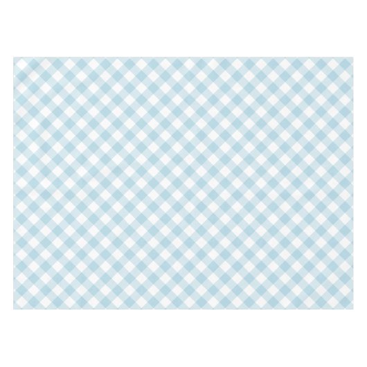Gingham Light Blue en White Plays Pattern Tafelkleed (Voorkant (Horizontaal))