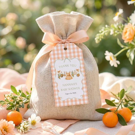 Gingham Little Cutie Baby Shower Cadeaulabel