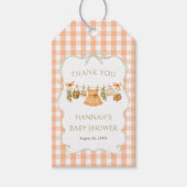 Gingham Little Cutie Baby Shower Cadeaulabel (Voorkant)
