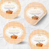 Gingham Little Cutie Pie Baby shower Ronde Sticker