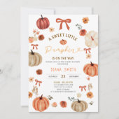 Gingham Little Pumpkin Rustic Baby shower Uitnodig Kaart (Voorkant)