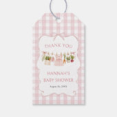 Gingham Lokaal Geteelde Baby Shower Cadeaulabel (Voorkant)