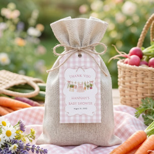 Gingham Lokaal Geteelde Baby Shower Cadeaulabel