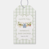 Gingham Lokaal Geteelde Babyborrel Cadeaulabel (Voorkant)