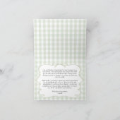 Gingham Lokale Baby Shower Bedankkaart (Binnen)