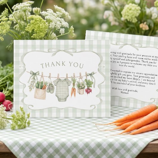 Gingham Lokale Baby Shower Bedankkaart