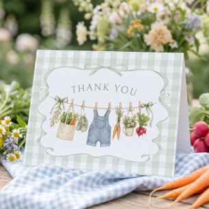 Gingham Lokale Baby Shower Bedankt Jongen
