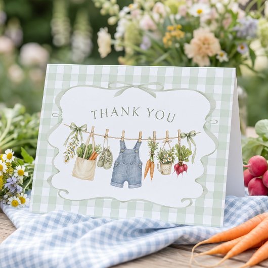 Gingham Lokale Baby Shower Bedankt Jongen