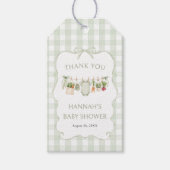 Gingham Lokale Baby Shower Cadeaulabel (Voorkant)