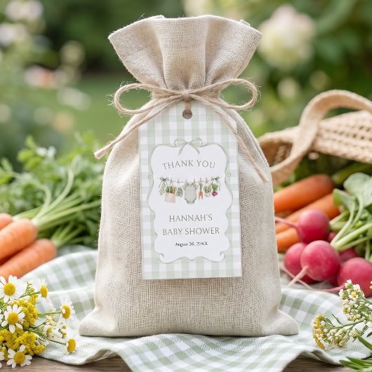 Gingham Lokale Baby Shower Cadeaulabel