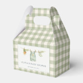 Gingham Lokale Baby Shower Feestje Bedankdoosjes (Achterkant)