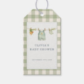 Gingham Lokale Baby Shower Feestje Cadeaulabel (Voorkant)