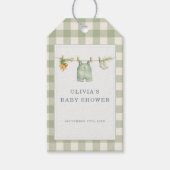 Gingham Lokale Baby Shower Feestje Cadeaulabel (Achterkant)
