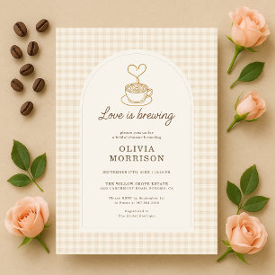 Gingham Love is Brewing Bruidschattentafel Kaart