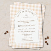 Gingham Love Is Brewing Coffee Bridal Shower Kaart