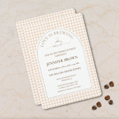 Gingham Love Is Brewing Coffee Bridal Shower Kaart