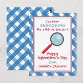 Gingham Magnifying Glass Valentijns Kaarten (Voorkant / Achterkant)