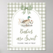 Gingham Mallard Duck Baby Babies are Sweet Sign Poster (Voorkant)