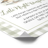 Gingham Mallard Duck Baby Late Night Luiers Sign Poster (Hoek)