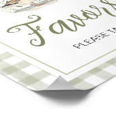 Gingham Mallard Duck Baby shower Favors Sign Poster (Hoek)