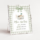 Gingham Mallard Duck Baby Shower Mom Osa Bar Sign Poster